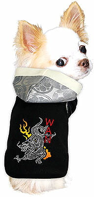 【犬服 犬 服 秋冬 犬の服 ドッグウェア 名入れ】愛犬のお名前入り 炎龍 パーカー【和柄 りゅう たつ チワワ ダックス トイプードル かっこいい ヨークシャー タムベディ】(O/F/T/L/)