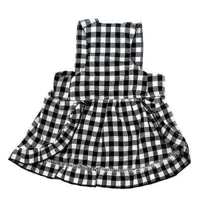【犬服 犬 服 犬の服 春服 夏服用】アンサンブルワンピース【ブラウス 帽子 チェック フリルドッグ ペット ウェア ダックス トイプードル チワワ タムベディかわいい マルチーズ】[CN]