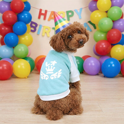【犬服 犬 服 犬の服 名入れ 春秋服 冬服用】愛犬のお名前入り フラッピークラウンラグランシャツ【ライン スポーティ 王冠 ひらがな 袖ありドッグ ペット ウェア トイプードル チワワ タムベディ おしゃれ】(O/F/RA/L/)