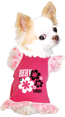 【犬服 犬 服 犬の服 名入れ】愛犬のお名前入り フラワーエンジェル シャツ【ドッグウェア レース ピンク チワワ ダックス トイプードル かわいい パピヨン タムベディ】[GI](O/F/T/L/)
