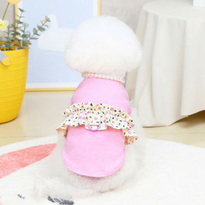 【犬 夏服 犬の服 春服用】フラワーフリルシャツ【ドッグウェア 小花 ビッグフリル ドッグ ペット アウトレット ダックス トイプードル チワワ タムベディかわいい マルチーズ】[CN]