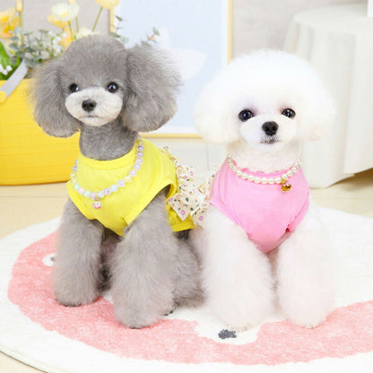 【犬 夏服 犬の服 春服用】フラワーフリルシャツ【ドッグウェア 小花 ビッグフリル ドッグ ペット アウトレット ダックス トイプードル チワワ タムベディかわいい マルチーズ】[CN]