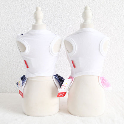 【犬 夏服 犬の服 春服用】フラワーリボンワンピース【ドッグウェア お花 フリル アウトレット ダックス トイプードル チワワ 服 タムベディ かわいい パピヨン 春服 夏服用】[CN][GI]