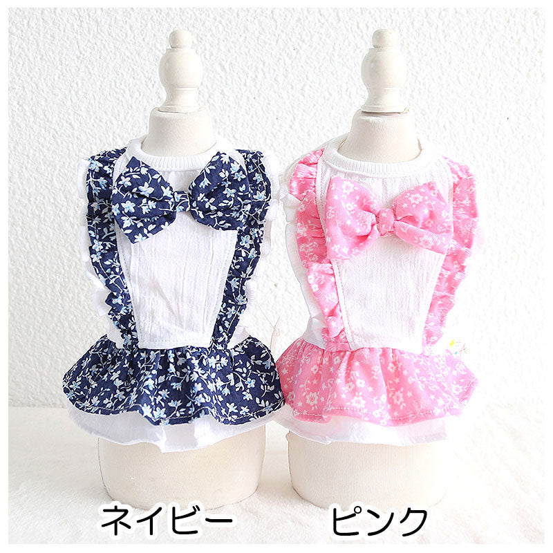 【犬 夏服 犬の服 春服用】フラワーリボンワンピース【ドッグウェア お花 フリル アウトレット ダックス トイプードル チワワ 服 タムベディ かわいい パピヨン 春服 夏服用】[CN][GI]