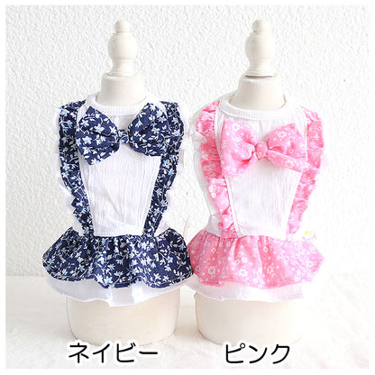 【犬 夏服 犬の服 春服用】フラワーリボンワンピース【ドッグウェア お花 フリル アウトレット ダックス トイプードル チワワ 服 タムベディ かわいい パピヨン 春服 夏服用】[CN][GI]