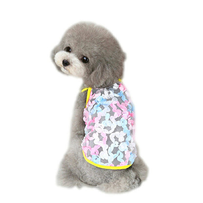 【犬服 犬 服 犬の服 春夏服用】フラワーローズメッシュキャミソール【涼しい ドッグ ペット ウェア ダックス トイプードル チワワ タムベディ きれい ポメラニアン】[CN]