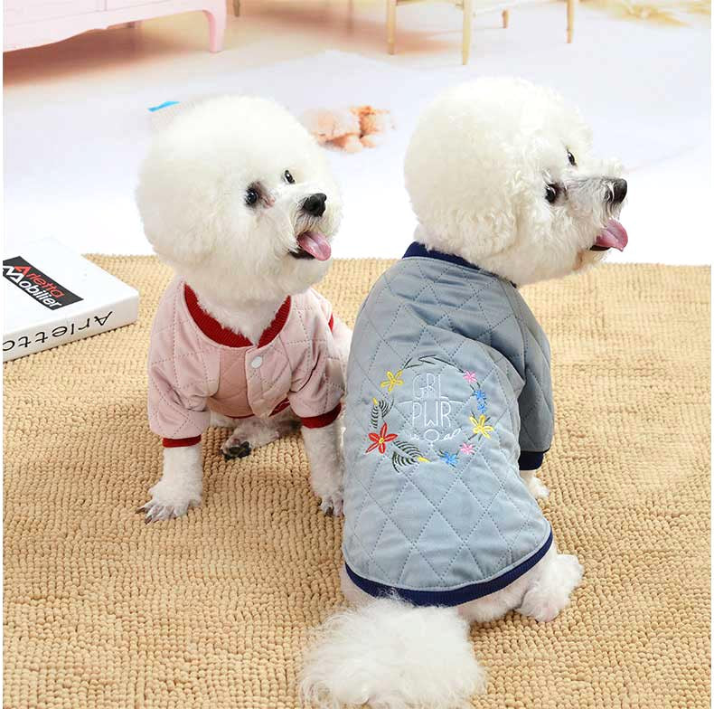【犬服 犬 服 犬の服】フラワーステッチアウター【ドッグウェア ペット アウトレット ダックス トイプードル チワワ 花柄 刺繍 タムベディ かわいい シュナウザー】[CN]