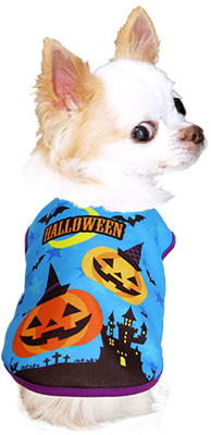 【犬服 犬 服 秋冬 犬の服 ドッグウェア ハロウィン 秋 冬用 ボーダー】フライングパンプキン シャツ(3D)【かぼちゃ ダックス トイプードル チワワ かわいい コーギー タムベディ】