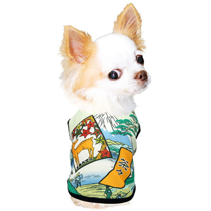 【犬服 犬 服 犬の服 春服 夏服用】愛犬のお名前入り 富士花合わせ【富士山 花札 猪鹿蝶 和柄 日本製 ドッグ ペット ウェア ダックス トイプードル チワワ タムベディ 和風 ポメラニアン】(S/3/N/H/)