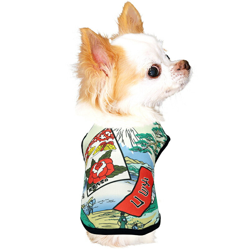 【犬服 犬 服 犬の服 春服 夏服用】愛犬のお名前入り 富士花合わせ【富士山 花札 猪鹿蝶 和柄 日本製 ドッグ ペット ウェア ダックス トイプードル チワワ タムベディ 和風 ポメラニアン】(S/3/N/H/)