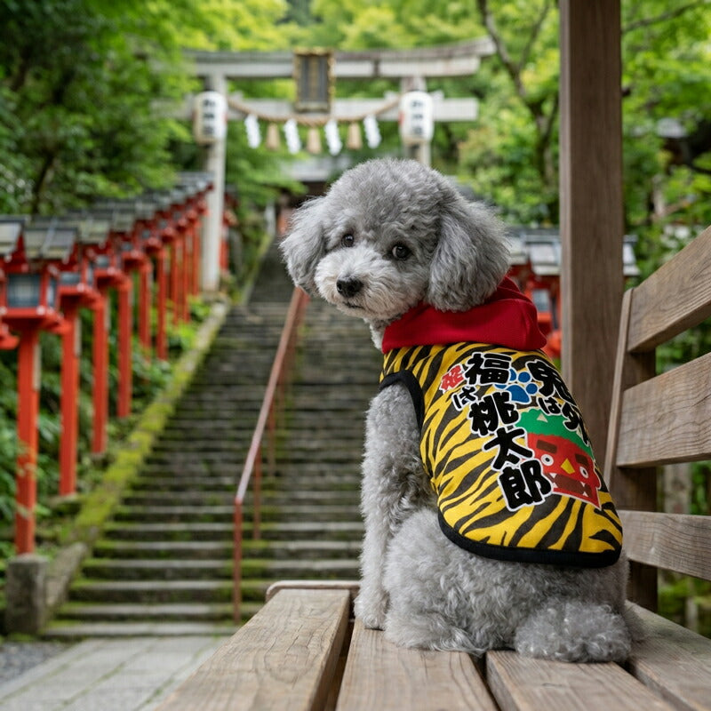【犬服 犬 服 犬の服 名入れ】愛犬のお名前入り 福犬招き パーカー【ドッグウェア 節分 鬼 おに ダックス トイプードル チワワ おしゃれ ポメラニアン タムベディ】(O/F/T/L/)