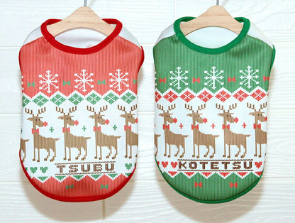 【犬服 犬 服 犬の服 秋服 冬服用】愛犬のお名前入り ファンウィンターシャツ【トナカイ クリスマス 雪の結晶 日本製ドッグ ペット ウェア ダックス トイプードル チワワ タムベディ かわいい シーズー】(S/3/N/H/)