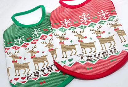 【犬服 犬 服 犬の服 秋服 冬服用】愛犬のお名前入り ファンウィンターシャツ【トナカイ クリスマス 雪の結晶 日本製ドッグ ペット ウェア ダックス トイプードル チワワ タムベディ かわいい シーズー】(S/3/N/H/)