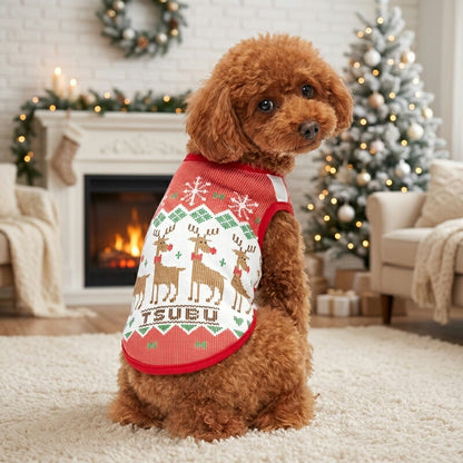 【犬服 犬 服 犬の服 秋服 冬服用】愛犬のお名前入り ファンウィンターシャツ【トナカイ クリスマス 雪の結晶 日本製ドッグ ペット ウェア ダックス トイプードル チワワ タムベディ かわいい シーズー】(S/3/N/H/)