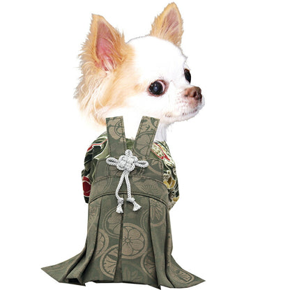 【着物 犬 服 犬の服 秋服 冬服用】男振り袴 風雅(ふうが)《名入れ可能》【日本製 和柄 お正月 初詣 七五三 はかまドッグ ペット ウェア ダックス トイプードル チワワ タムベディ 男らしい ポメラニアン】