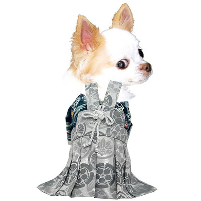 【着物 犬 服 犬の服 秋服 冬服用】男振り袴 風雅(ふうが)《名入れ可能》【日本製 和柄 お正月 初詣 七五三 はかまドッグ ペット ウェア ダックス トイプードル チワワ タムベディ 男らしい ポメラニアン】