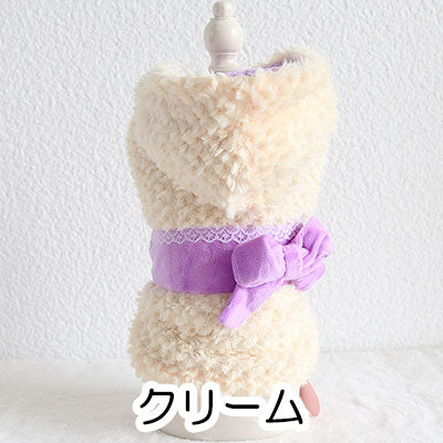 【犬服 犬 服 秋冬 犬の服】フワリボンコート アウター【ドッグウェア ペット アウトレット フリース マイヤー ボア ダックス トイプードル チワワ 服 タムベディ かわいい ヨーキー】[CN]