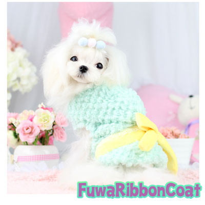 【犬服 犬 服 秋冬 犬の服】フワリボンコート アウター【ドッグウェア ペット アウトレット フリース マイヤー ボア ダックス トイプードル チワワ 服 タムベディ かわいい ヨーキー】[CN]