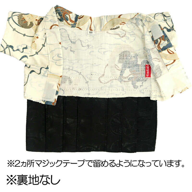 【着物 犬 服 犬の服 秋服 冬服用】男振り袴 雅神(がしん)《名入れ可能》【日本製 和柄 お正月 初詣 七五三 はかまドッグ ペット ウェア ダックス トイプードル チワワ タムベディ かっこいい ポメラニアン】