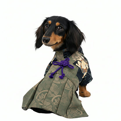 【着物 犬 服 犬の服 秋服 冬服用】男振り袴 雅神(がしん)《名入れ可能》【日本製 和柄 お正月 初詣 七五三 はかまドッグ ペット ウェア ダックス トイプードル チワワ タムベディ かっこいい ポメラニアン】