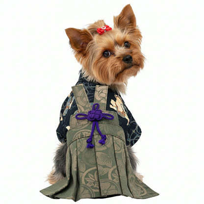 【着物 犬 服 犬の服 秋服 冬服用】男振り袴 雅神(がしん)《名入れ可能》【日本製 和柄 お正月 初詣 七五三 はかまドッグ ペット ウェア ダックス トイプードル チワワ タムベディ かっこいい ポメラニアン】