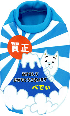 【犬服 犬 服 秋冬 犬の服 名入れ】愛犬のお名前入り 賀正わんこ 【ドッグウェア 年賀状 新年 祝 お正月 チワワ ダックス トイプードル おもしろい 富士山 マルチーズ タムベディ】(S/3/RI/H/)
