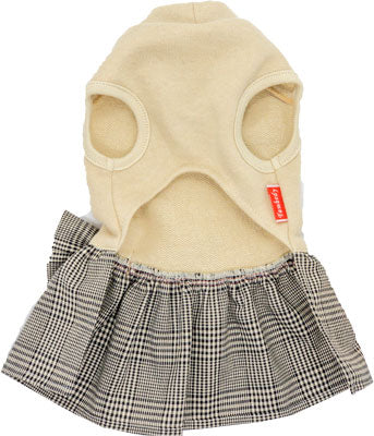 【犬服 犬 服 犬の服 名入れ】愛犬のお名前入り グレンチェックリボンワンピース【ドッグウェア ペット 女の子 トイプードル チワワ ダックス キュート ポメラニアン タムベディ】[GI](L/)