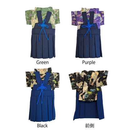 【犬服 着物 犬 服 犬の服 秋服 冬服用】男振り袴 玄武(げんぶ)《名入れ可能》【日本製 和柄 お正月 初詣 七五三 はかまドッグ ペット ウェア ダックス トイプードル チワワ タムベディ 渋い 豆柴 セール】