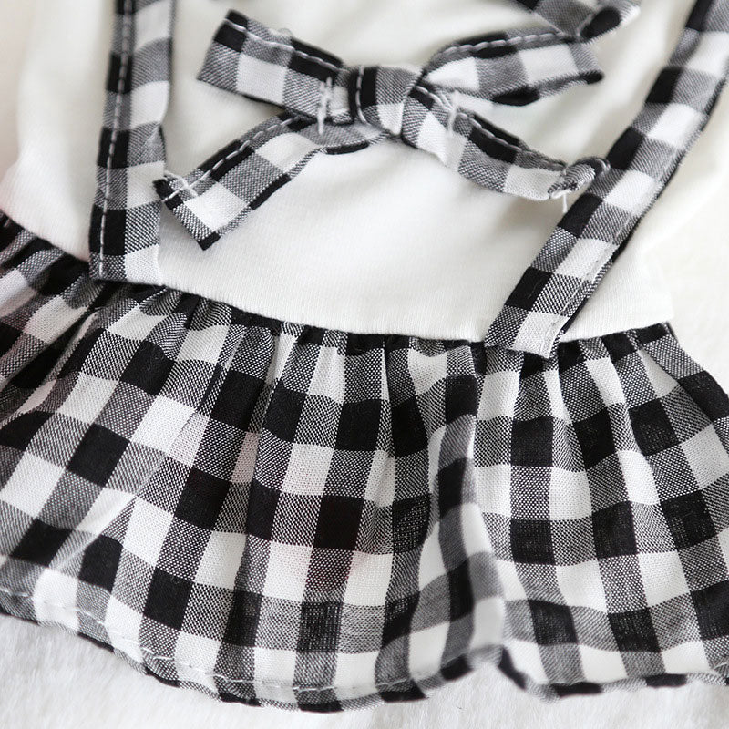【犬 夏服 犬の服 春服用】ギンガムチェックワンピース【ドッグウェア ペット フリル リボン チェック アウトレット ダックス トイプードル チワワ 服 タムベディ キュート パグ】[GI][CN]