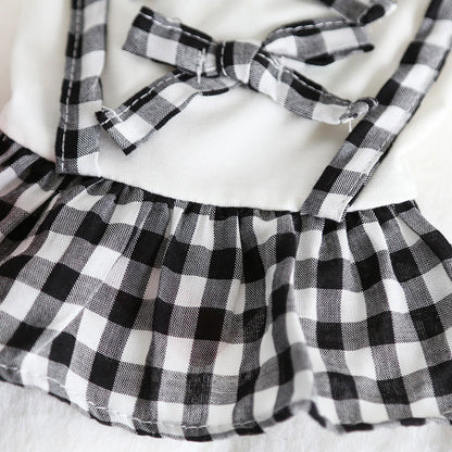 【犬 夏服 犬の服 春服用】ギンガムチェックワンピース【ドッグウェア ペット フリル リボン チェック アウトレット ダックス トイプードル チワワ 服 タムベディ キュート パグ】[GI][CN]