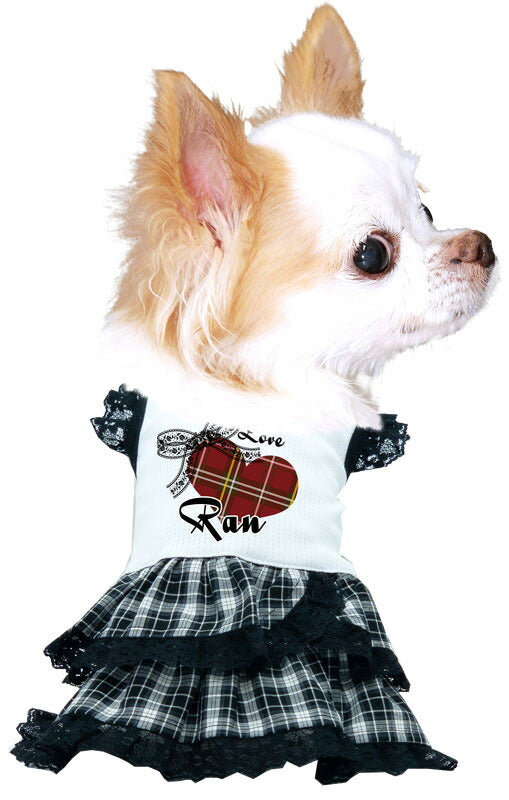 【犬 春夏服用 犬の服 名入れ】ひんやり 接触冷感素材 クール 愛犬のお名前入り グロリアワンピース【レース ハート リボン ペット ダックス トイプードル チワワ タムベディおしゃれ】[GI](H/)