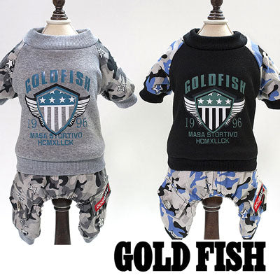 【犬服 犬 服 犬の服 ドッグウェア】ゴールドフィッシュカバーオール【ペット アウトレット ダックス トイプードル チワワ 服 タムベディ かっこいい パグ ロンパース】[CN][GI]
