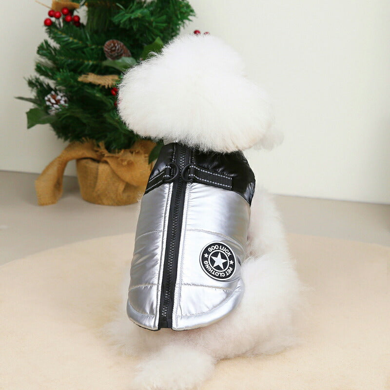 【犬服 犬 服 犬の服 秋服 冬服用】グッドラックアウター【背中開きファスナー ハーネス不要 ボ ア寒さ対策ドッグ ペット ウェア ダックス トイプードル チワワ タムベディ かっこいい パグ】[CN]