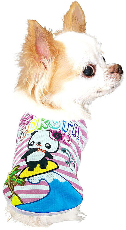 【犬 夏服用 犬の服 名入れ 春服】ひんやり 接触冷感素材 クール 愛犬のお名前入りゴーパンダゴーシャツ【ドッグウェア トイプードル チワワ かわいい パグ 暑さ対策 熱中症対策 タムベディ】(S/B/N/H/)