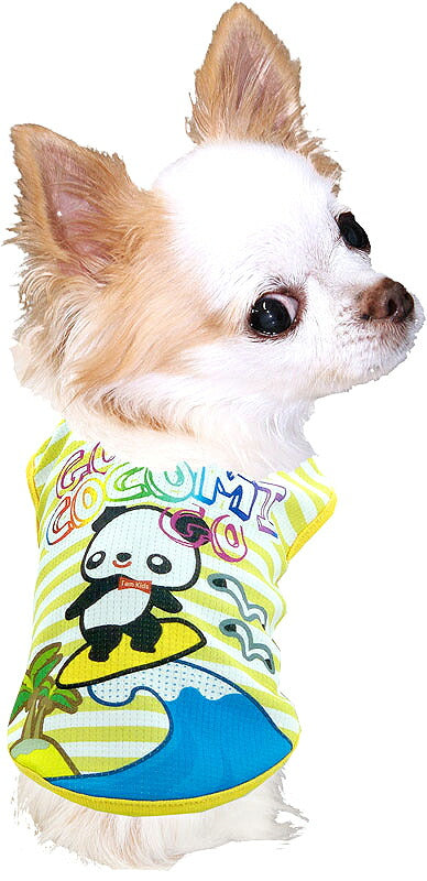 【犬 夏服用 犬の服 名入れ 春服】ひんやり 接触冷感素材 クール 愛犬のお名前入りゴーパンダゴーシャツ【ドッグウェア トイプードル チワワ かわいい パグ 暑さ対策 熱中症対策 タムベディ】(S/B/N/H/)