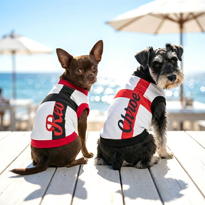 【犬服 犬 服 犬の服 秋服 冬服用】愛犬のお名前入り グランドクロス 【 袖あり 日本製 オリジナル ドッグ ペット ウェア ダックス トイプードル チワワ タムベディ かっこいい パグ】(S/3/RI/H/)
