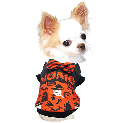 【犬服 犬 服 犬の服 秋服 冬服用】愛犬のお名前入り ハロウィンプレゼント【かぼちゃ オバケ 蝶ネクタイ リボン 日本製 ドッグ ペット ウェア ダックス トイプードル チワワ タムベディおしゃれ パグ 】(S/3/RI/H)