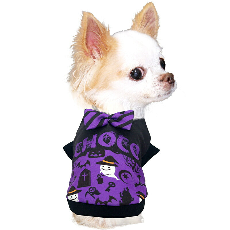 【犬服 犬 服 犬の服 秋服 冬服用】愛犬のお名前入り ハロウィンプレゼント【かぼちゃ オバケ 蝶ネクタイ リボン 日本製 ドッグ ペット ウェア ダックス トイプードル チワワ タムベディおしゃれ パグ 】(S/3/RI/H)