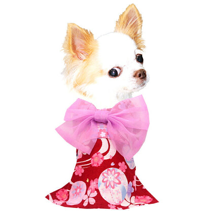 【犬服 犬 服 犬の服　春服 夏服用】華やぎてまり浴衣 ゆかた 《名入れ可能》《コサージュ別売》【日本製　夏 祭り 和服 花火大会 七五三 ドッグ ペット ウェア ダックス トイプードル チワワ タムベディ 美しい シーズー】