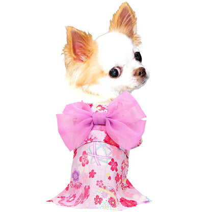 【犬服 犬 服 犬の服　春服 夏服用】華やぎてまり浴衣 ゆかた 《名入れ可能》《コサージュ別売》【日本製　夏 祭り 和服 花火大会 七五三 ドッグ ペット ウェア ダックス トイプードル チワワ タムベディ 美しい シーズー】
