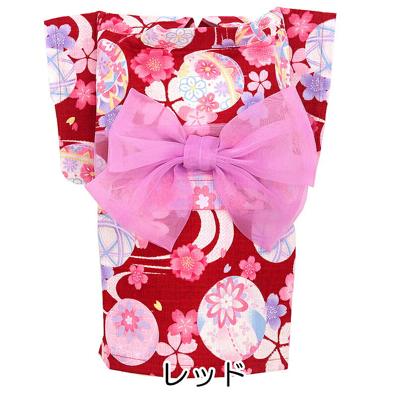 【犬服 犬 服 犬の服　春服 夏服用】華やぎてまり浴衣 ゆかた 《名入れ可能》《コサージュ別売》【日本製　夏 祭り 和服 花火大会 七五三 ドッグ ペット ウェア ダックス トイプードル チワワ タムベディ 美しい シーズー】
