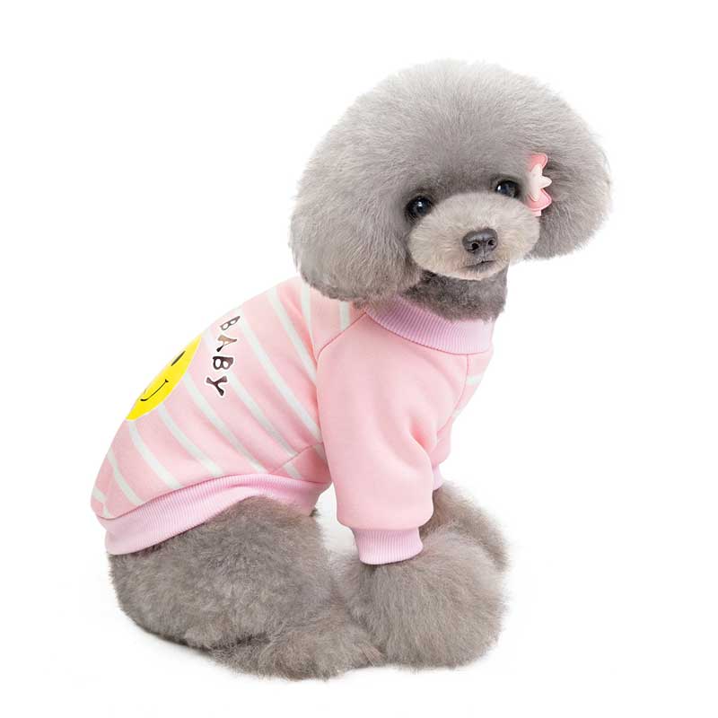 【犬服 犬 服 犬の服】ハッピーベイビートレーナー【ドッグウェア ペット ニコちゃん スマイル ボーダー アウトレット ダックス トイプードル チワワ 服 タムベディ おしゃれ シーズー】[CN]