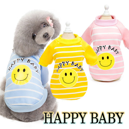 【犬服 犬 服 犬の服】ハッピーベイビートレーナー【ドッグウェア ペット ニコちゃん スマイル ボーダー アウトレット ダックス トイプードル チワワ 服 タムベディ おしゃれ シーズー】[CN]