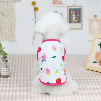 【犬 夏服 犬の服 春服用】《名入れ可能》ハッピーフルーツ2シャツ【ドッグウェア アボカド イチゴ オレンジ レモン スイカ 果物 ペット ダックス トイプードル チワワ タムベディ】[CN][GI]