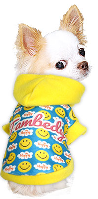 【犬服 犬 服 秋冬 犬の服】ハッピースマイル フリースパーカー【ドッグウェア ぽかぽか 寒さ対策 ニコちゃん トイプードル チワワ ダックス タムベディ 元気 柴犬】[GI]