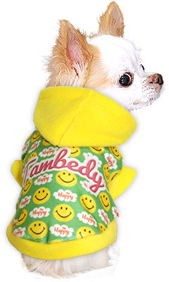 【犬服 犬 服 秋冬 犬の服】ハッピースマイル フリースパーカー【ドッグウェア ぽかぽか 寒さ対策 ニコちゃん トイプードル チワワ ダックス タムベディ 元気 柴犬】[GI]