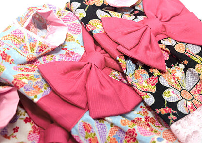 【着物 犬 服 犬の服 秋服 冬服用】艶やか晴れ着 初音(はつね)《名入れ可能》《コサージュ別売》【ドレス 和柄 正月 年賀状 初詣 花柄 日本製ドッグ ペット ウェア ダックス トイプードル チワワ タムベディ】