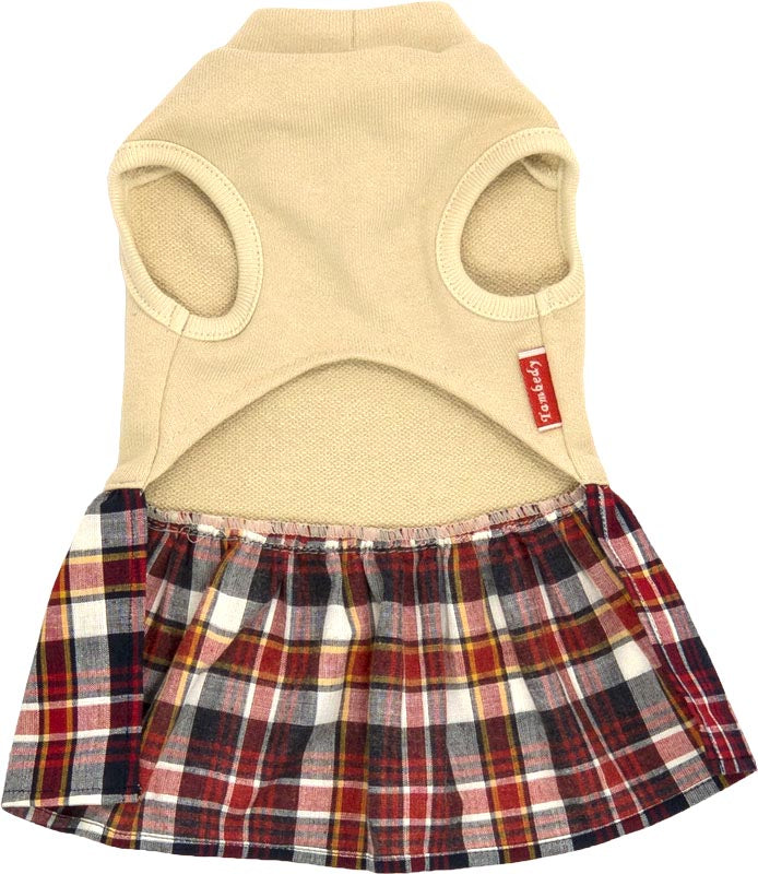 【犬服 犬 服 犬の服 ドッグウェア 名入れ】愛犬のお名前入りハートダイヤモンドワンピース【チェック チワワ ダックス トイプードル かわいい マルチーズ タムベディ】(L/)