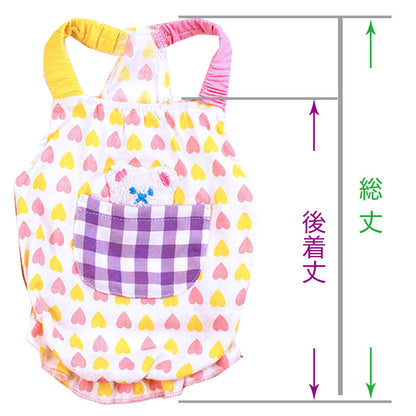 【犬服 犬 服 犬の服 名入れ 春服 夏服用 】ハートベアキャミソール【ドッグウェア チェックポケット ハートマーク ペット ダックス トイプードル チワワ タムベディ愛らしい】[CN]