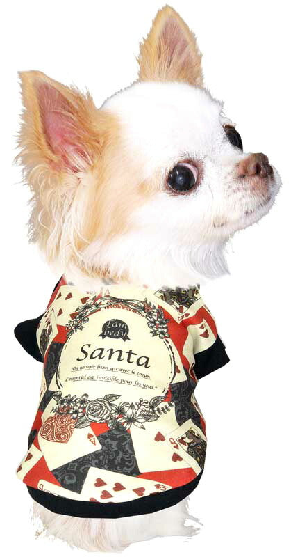 【犬服 犬 服 犬の服 名入れ 秋服 冬服用】愛犬のお名前入り ハートトランプ【ドッグウェア カード クイーン バラ 薔薇 ペット ダックス トイプードル チワワ タムベディ 美しい】(S/3/RI/H/)